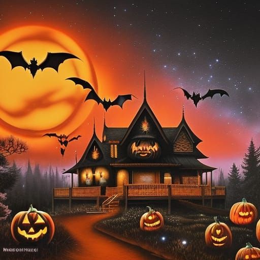 Ethereal Halloween Forest in Neo-Victorian Style