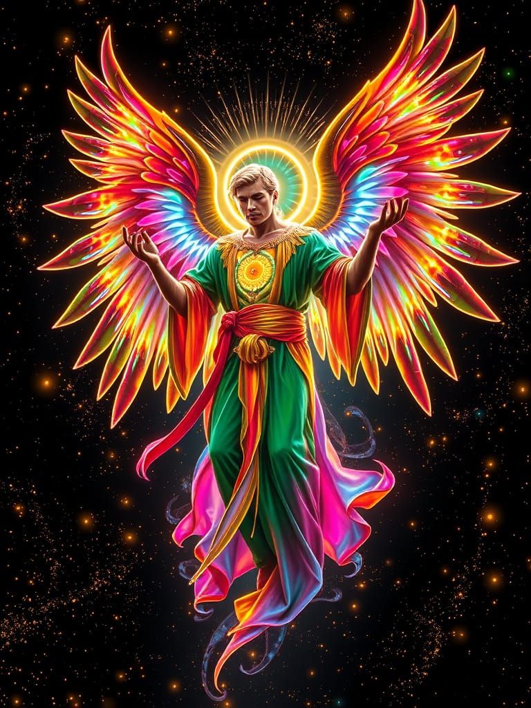 Radiant Archangels in Bioluminescent Galaxies