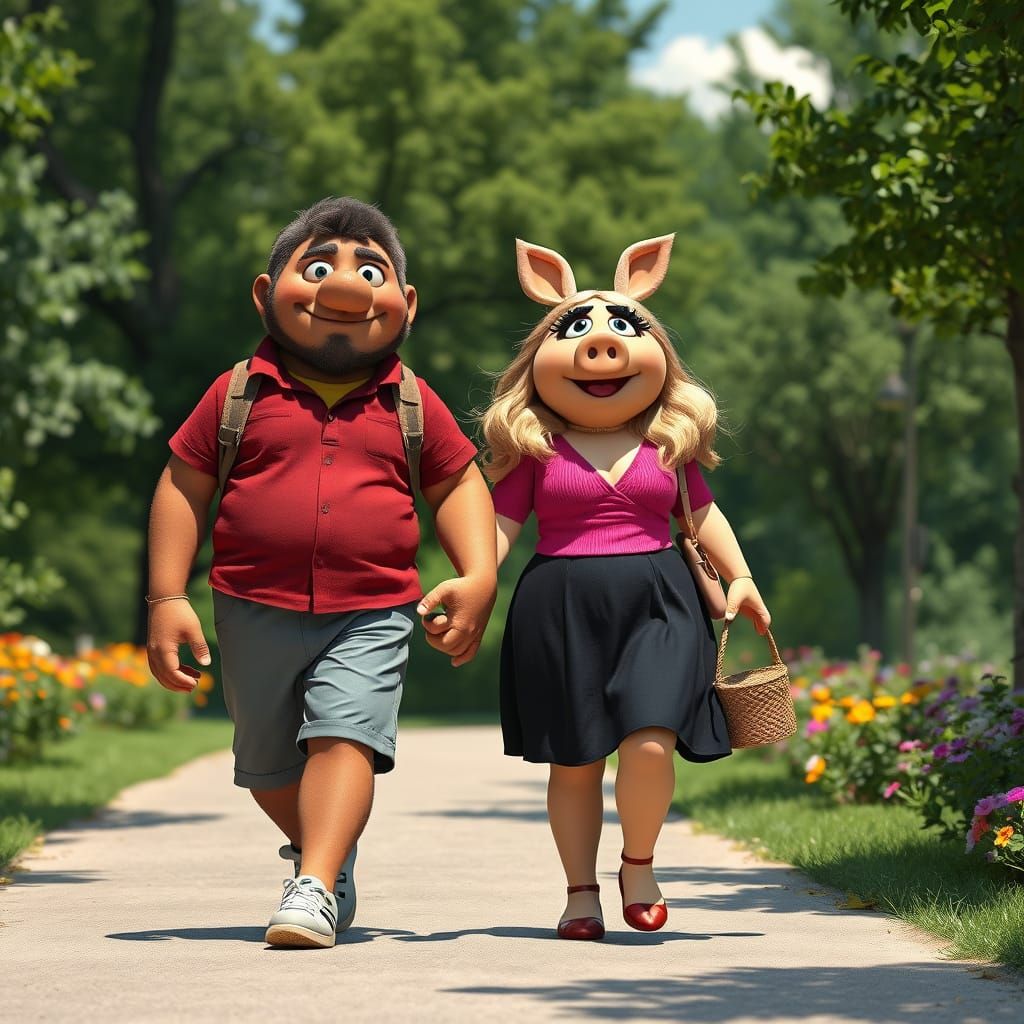 Loving Family Stroll in Serene Park