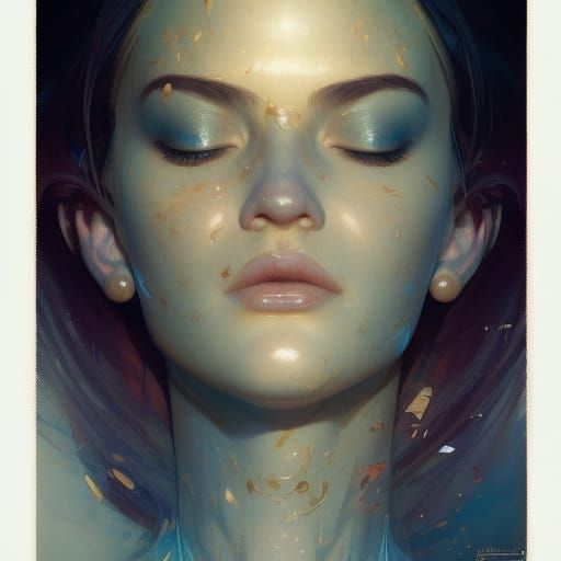 Surreal Figure Seeks Inner Tranquility in Vibrant Portrait