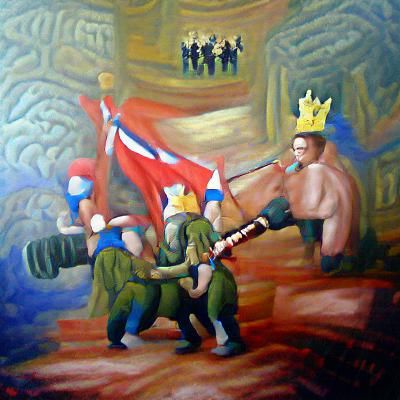18th Century Revolutionary in Epic Oil Painting