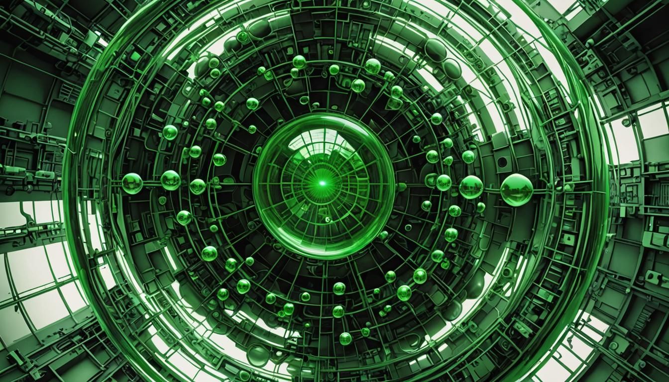 Ethereal Encounter Above a Cyberpunk Wasteland in Monochroma...