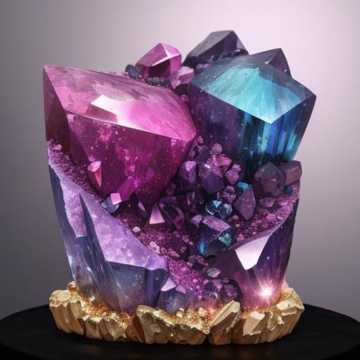 Surreal Pink Tourmaline Gemstone Masterpiece in Geode