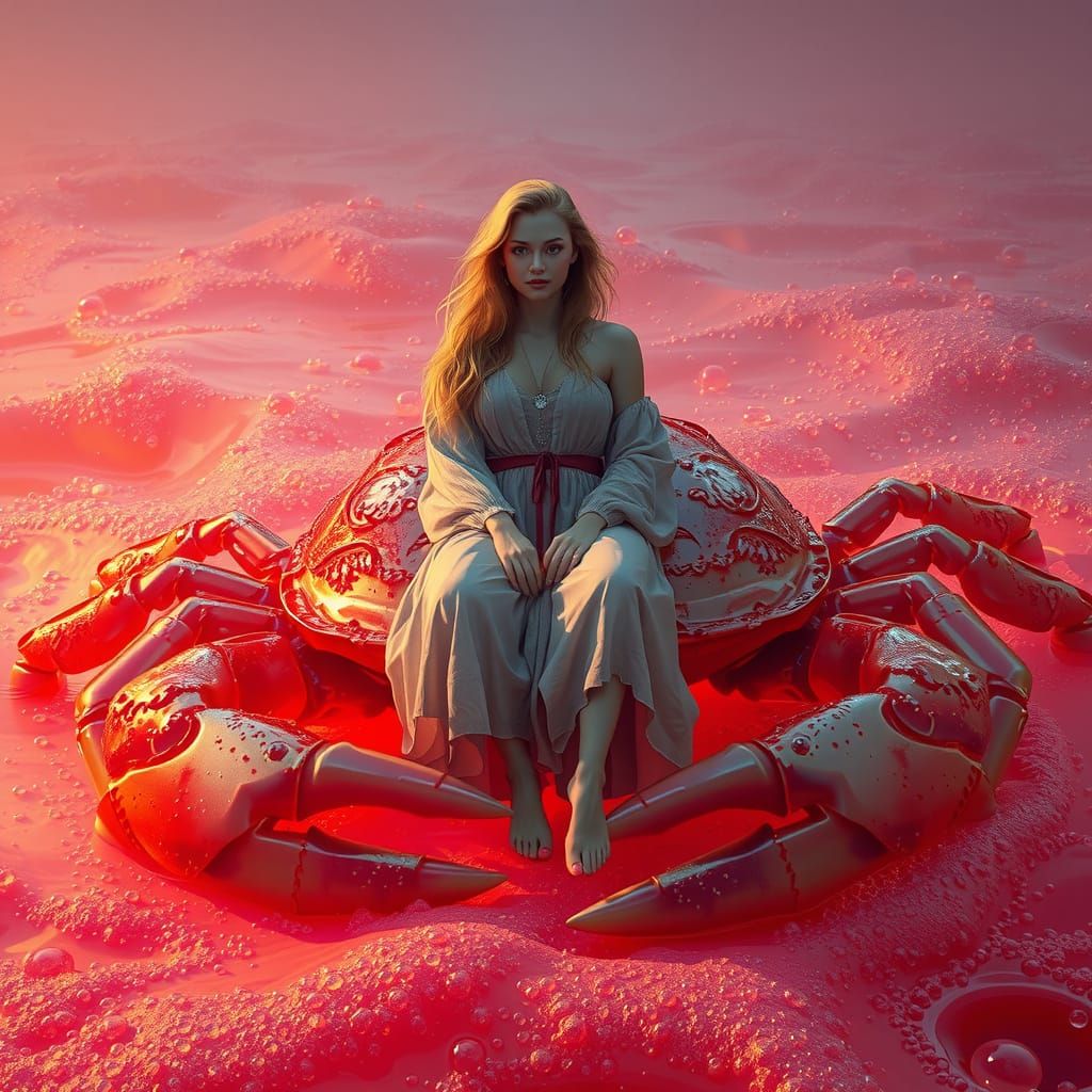 Dreamlike Soda Sea Gummy Crab, Neon Art