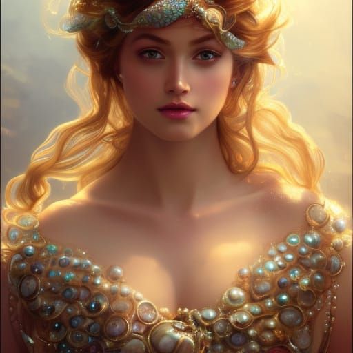 Glamorous Mermaid Princess in Triadic Colors