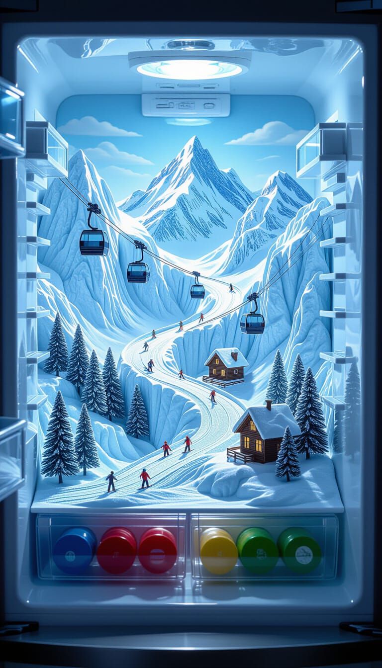 Frozen Tundra Hidden Inside a Refrigerator