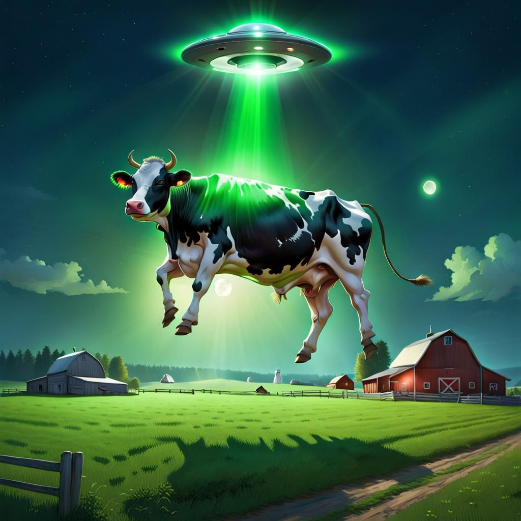 Cow Meets Alien in Midsummer Night's Farm