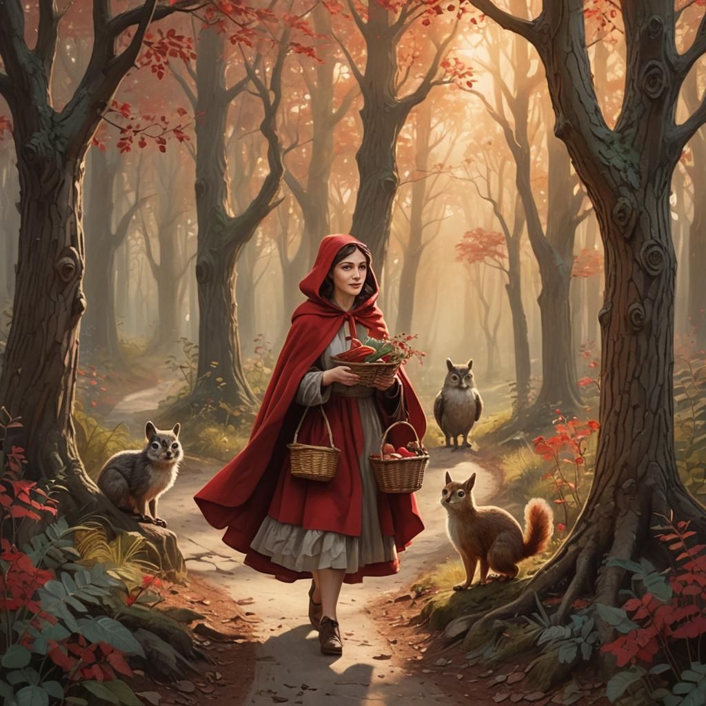 Mayim Bialik as Whimsical Little Red Riding Hood in a Fantas...