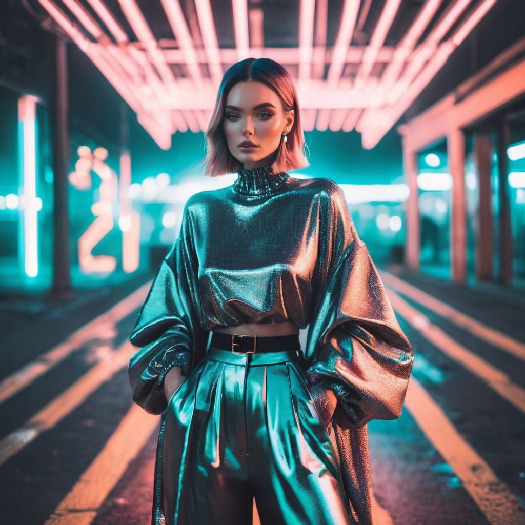 Avant Garde Fashion: Woman in Bold Designer Attire