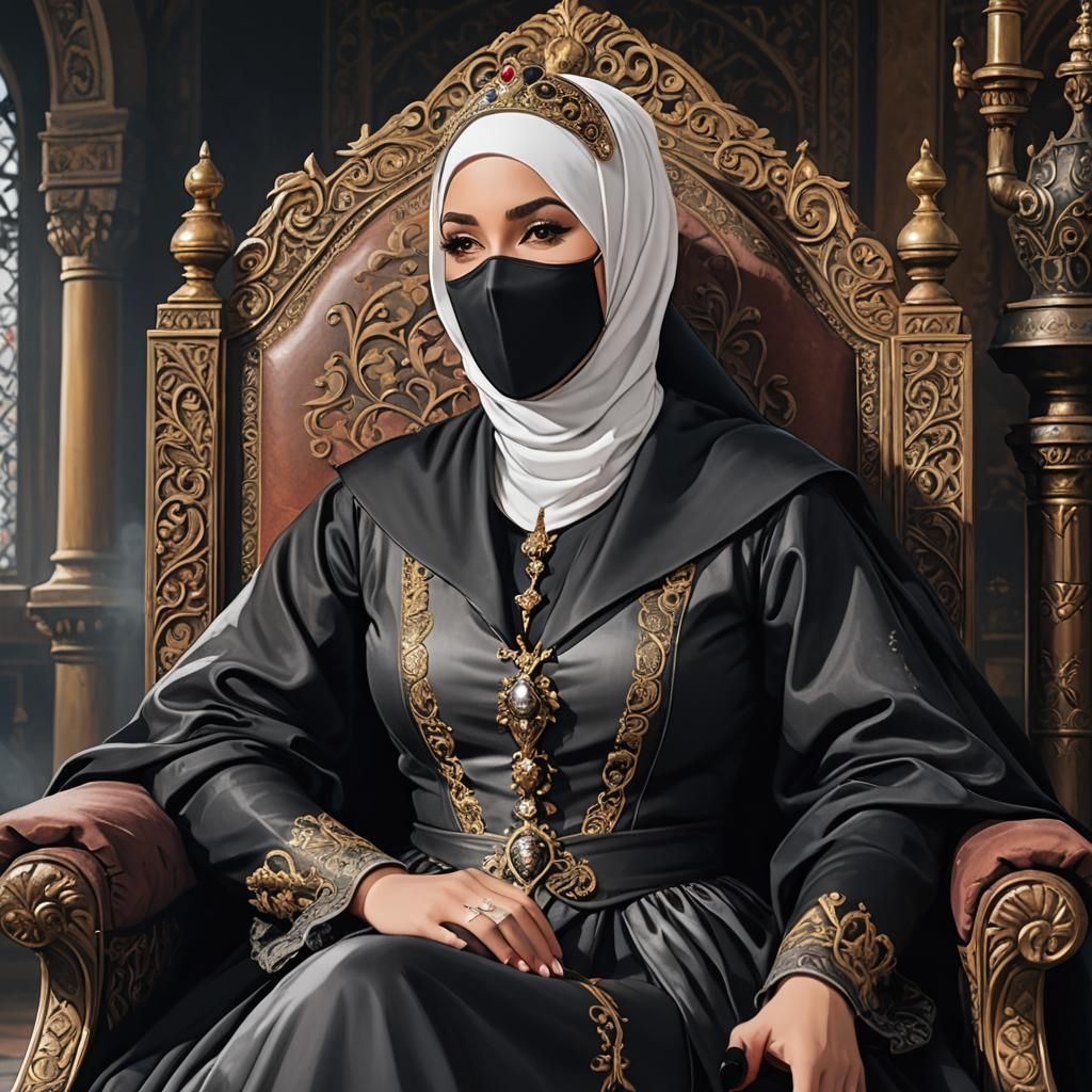 Snow White in Hijab, Hyperdetailed Digital Portrait