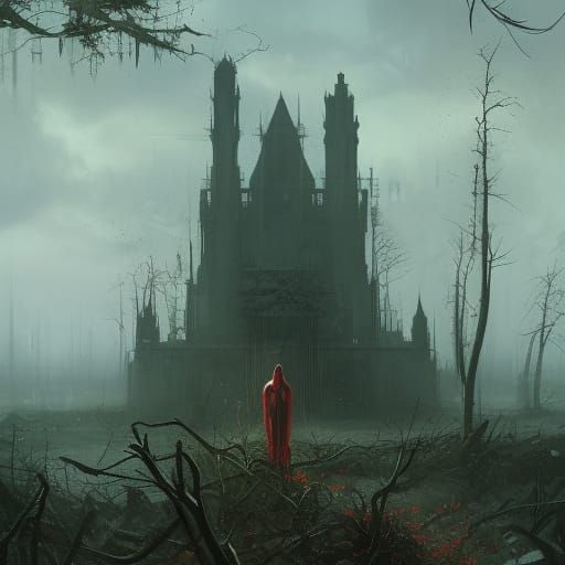 Surreal Cyberpunk Utopia in a Futuristic Landscape