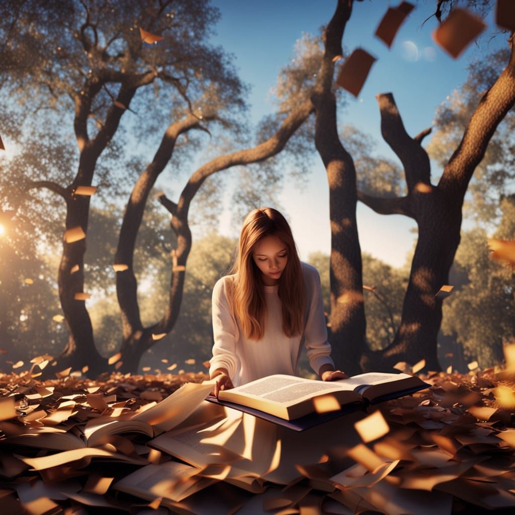 Book Pages Morphing into Human Silhouette