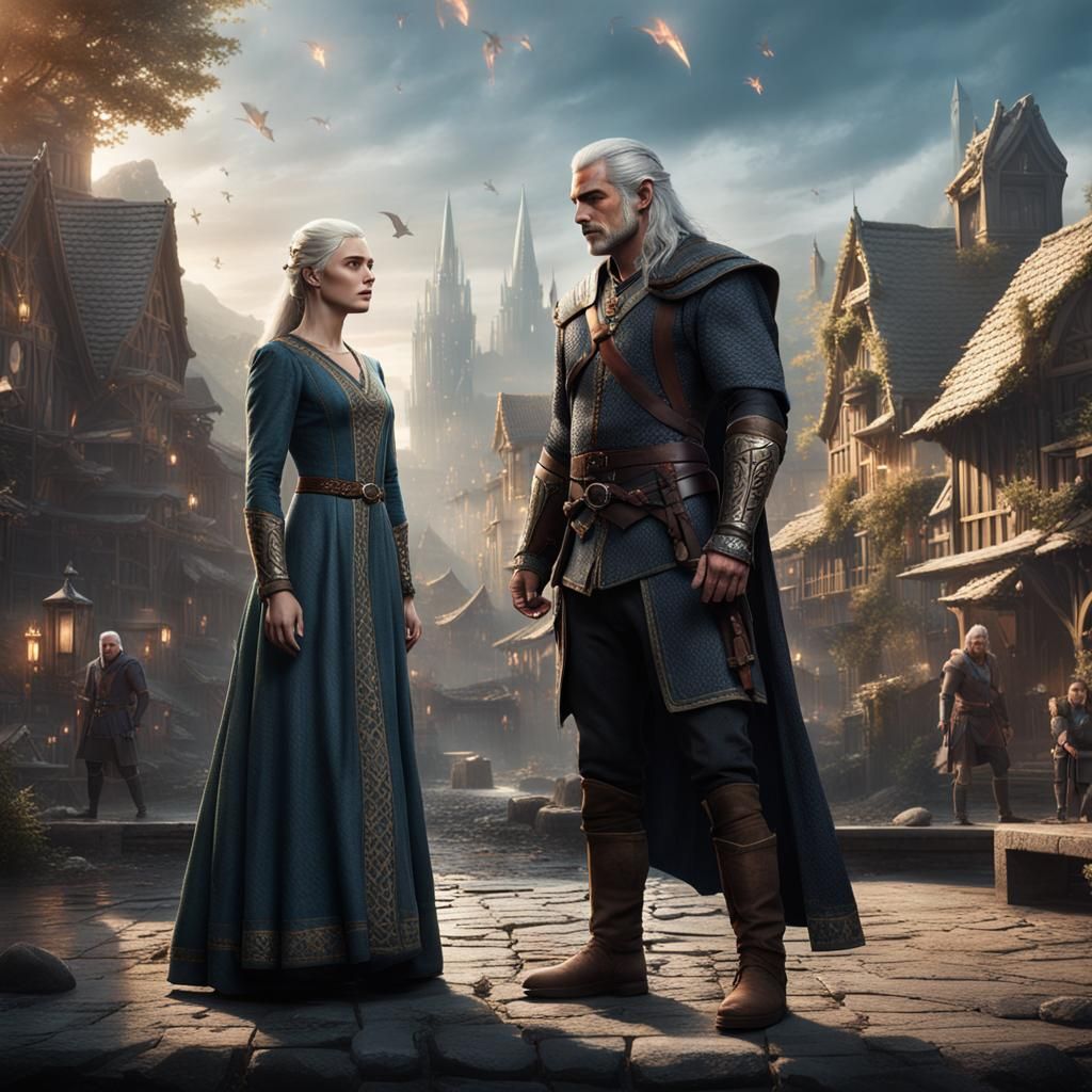 Geralt of Rivia in Enchanted Elven City