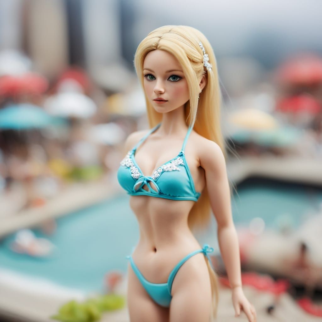Miniature Tilt-Shift Princess in Bikini