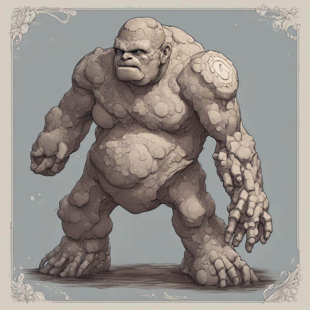 Ancient Golem Statue Emerges from a Granite Monolith