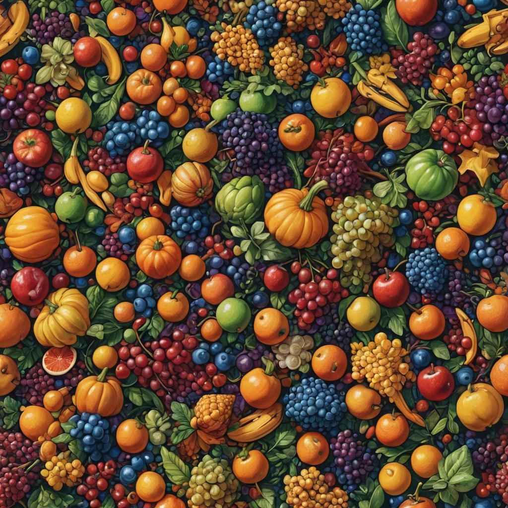Vibrant Hyperrealistic Cornucopia Portrait