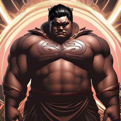 A Perfect Sumo Superhero in Triadic Colors