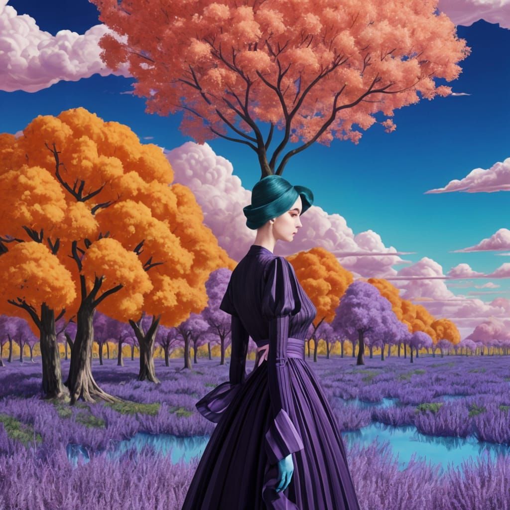 Vibrant Collision of Purple Skies and Orange Hues