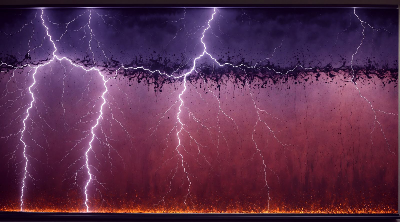 Lightning Veins Rain in Abstract Expressionism Style