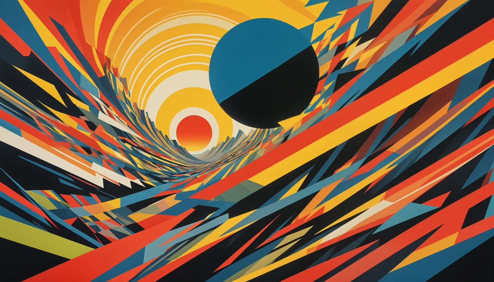 Surreal Island Sunset in Experimental Purist Style