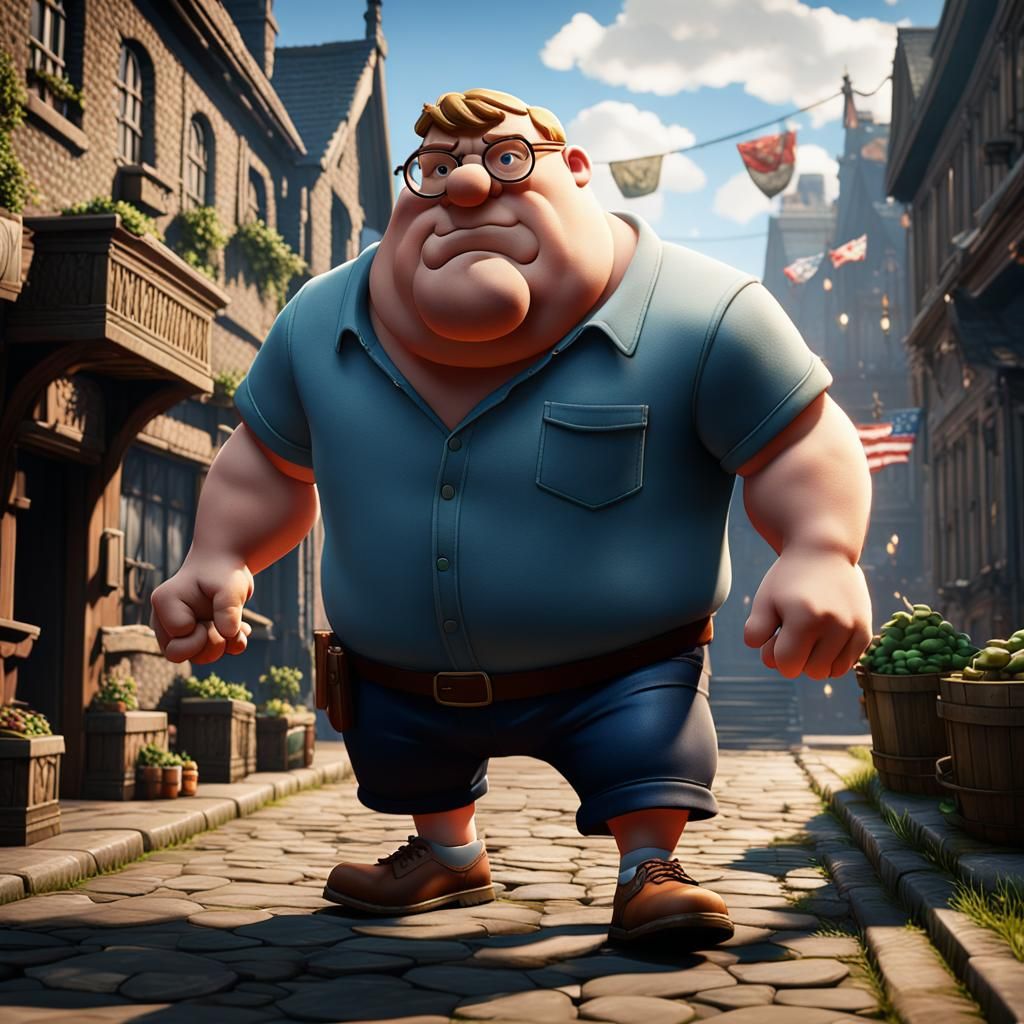 Peter Griffin in Epic 3D Cinematic Style
