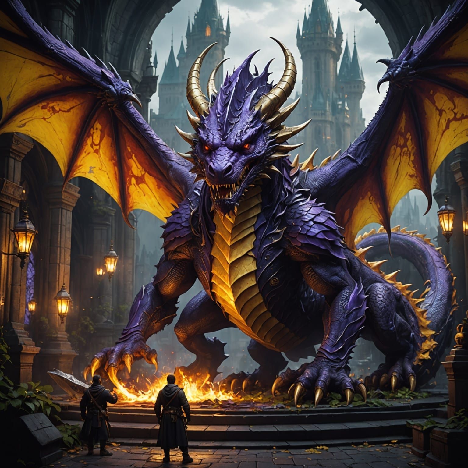 Dark Fantasy Masterpiece: Hyperdetailed Dragon Concept Art i...
