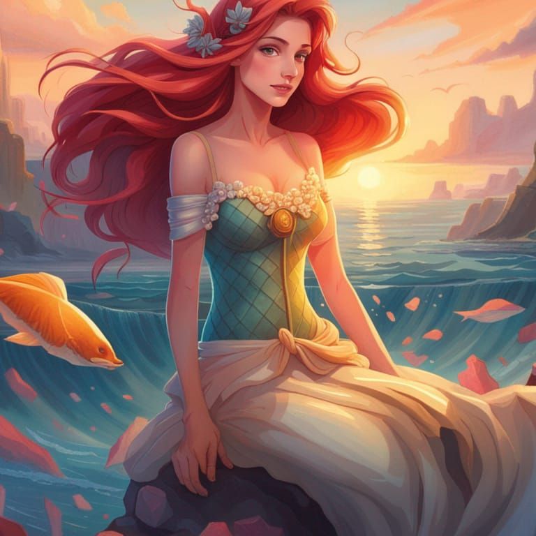 Ethereal Disney Princess Portrait in Sunrise Splendor