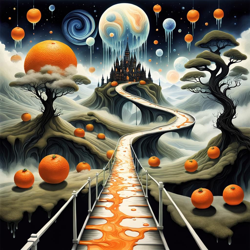 Dreamscapes in Vibrant Tangerine Hues