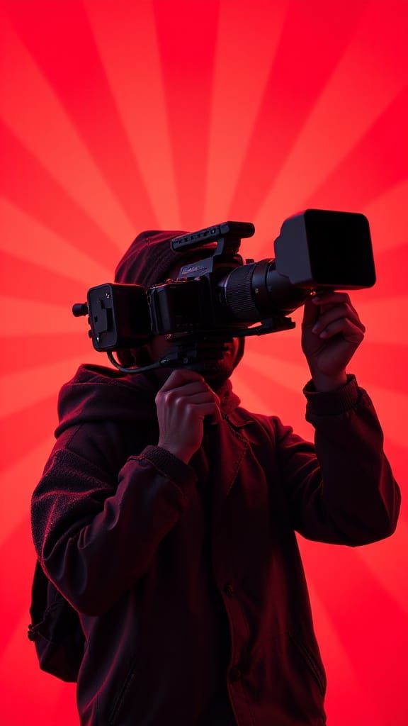 Person Filming Video in Disney 3D Art Style