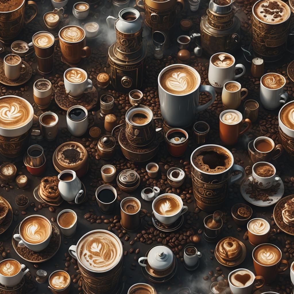 Epic Digital Matte Painting of a Coffee Scene