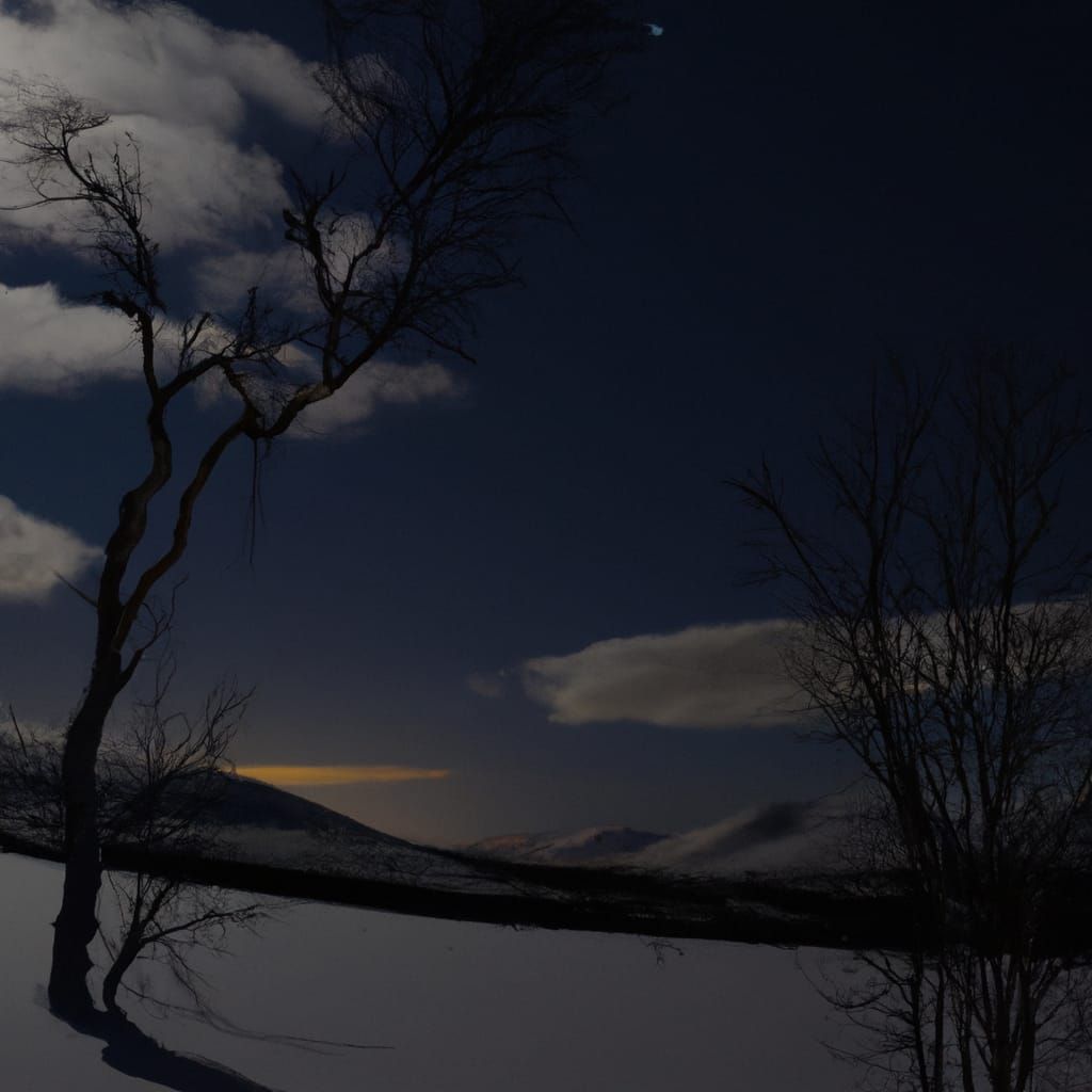 Moonlit Arctic Landscape Under the Northern Lights