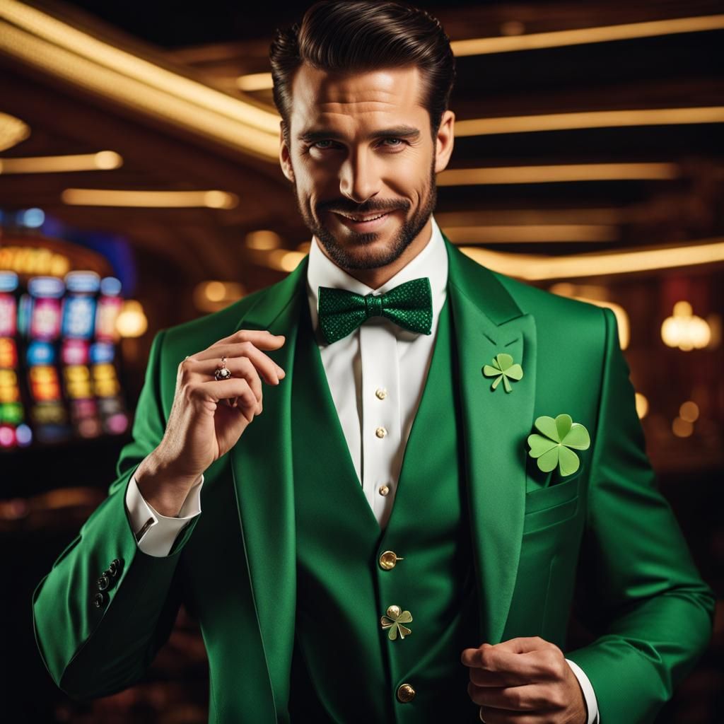 Glamorous Gentleman Smirks at Lady Luck