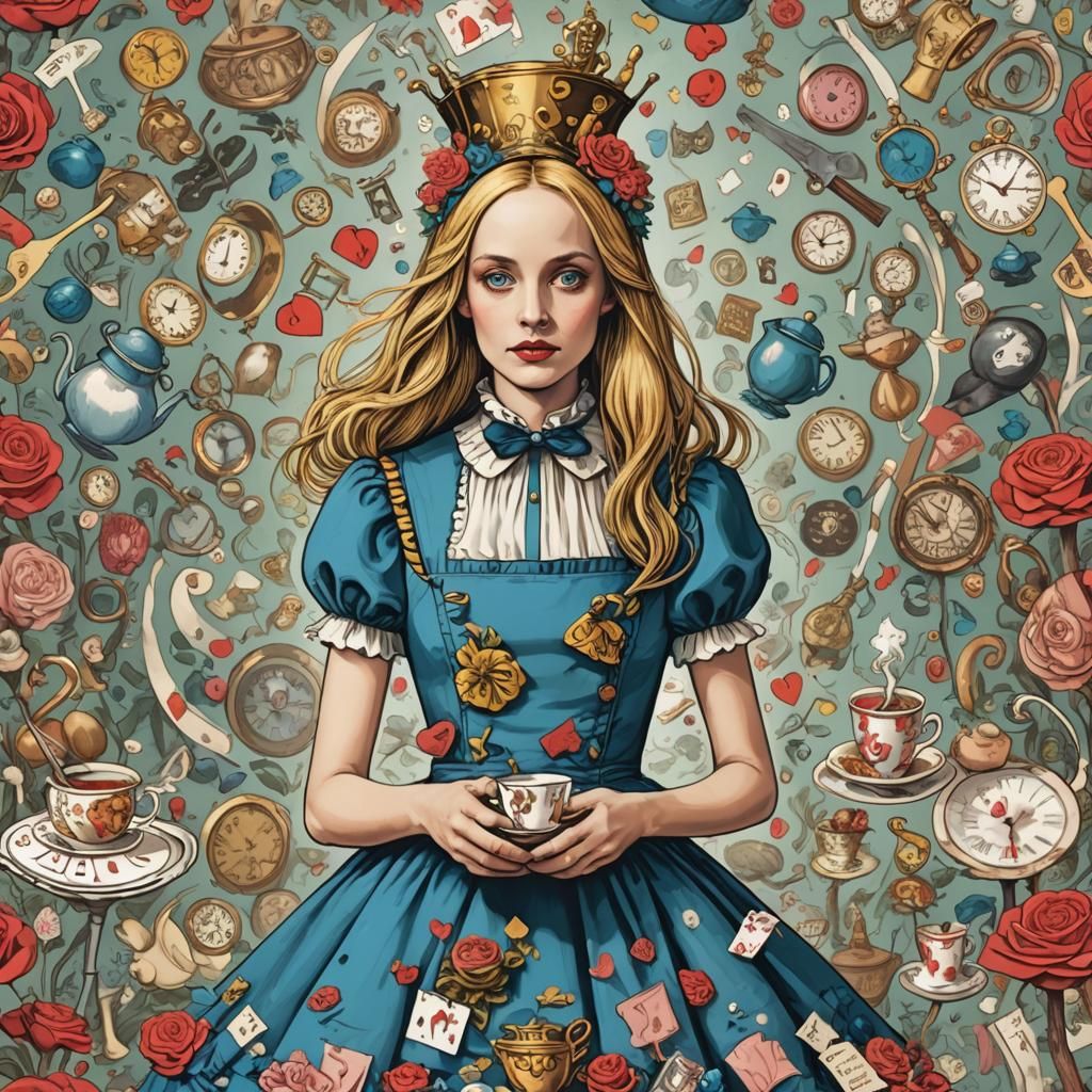 Whimsical Cancer Woman in a Fantastical Wonderland