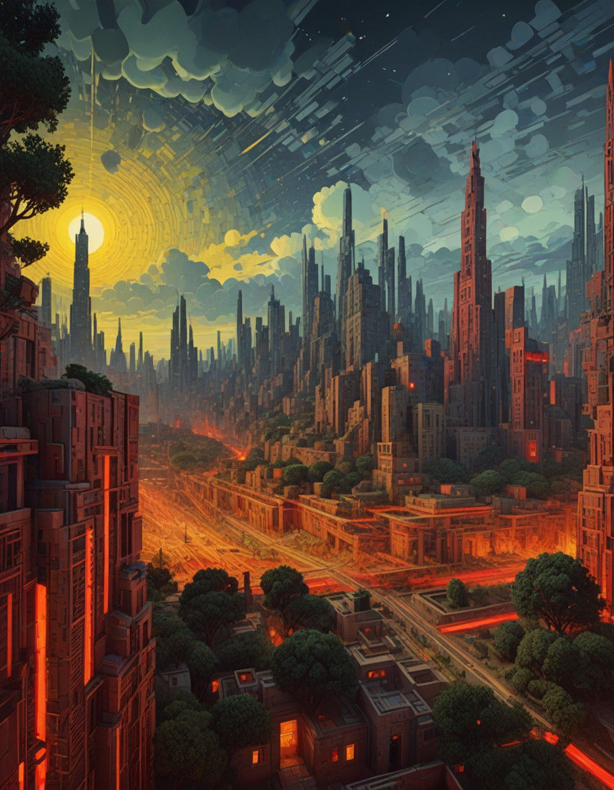 Ancient Metropolis Transformed: A Surrealistic Masterpiece i...