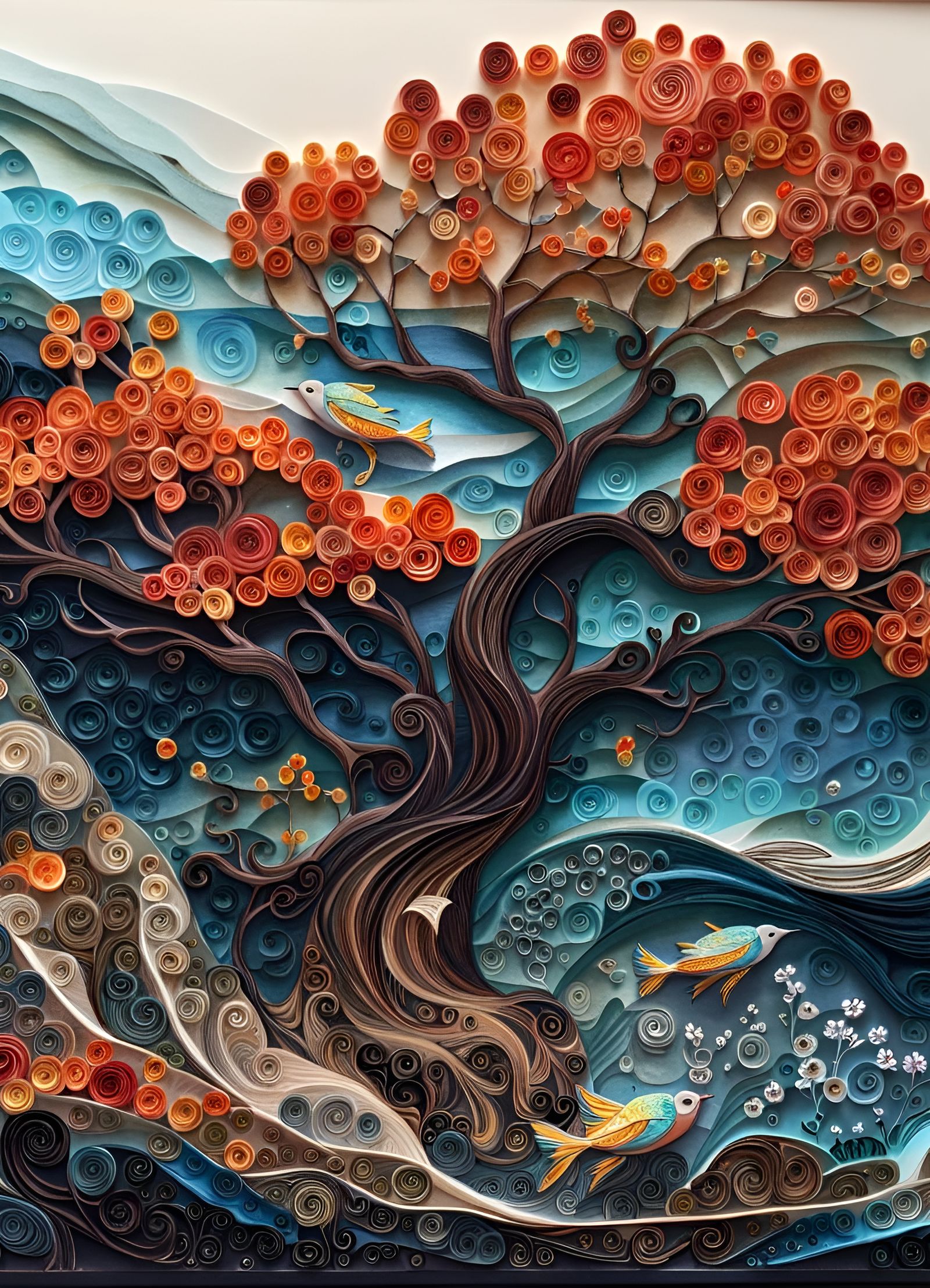 Quilled Paper Tree, Autumn