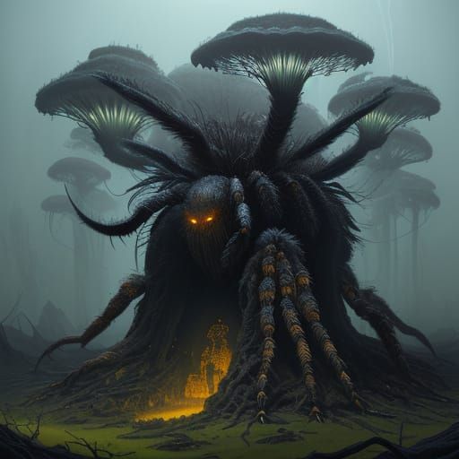 Gigantic Fungal Tarantula Buried in Ancient Landscapes