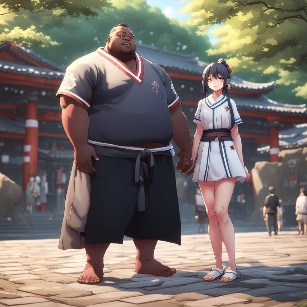 A Japanese Girl Shies Away from Her African Suitors in a 3D....