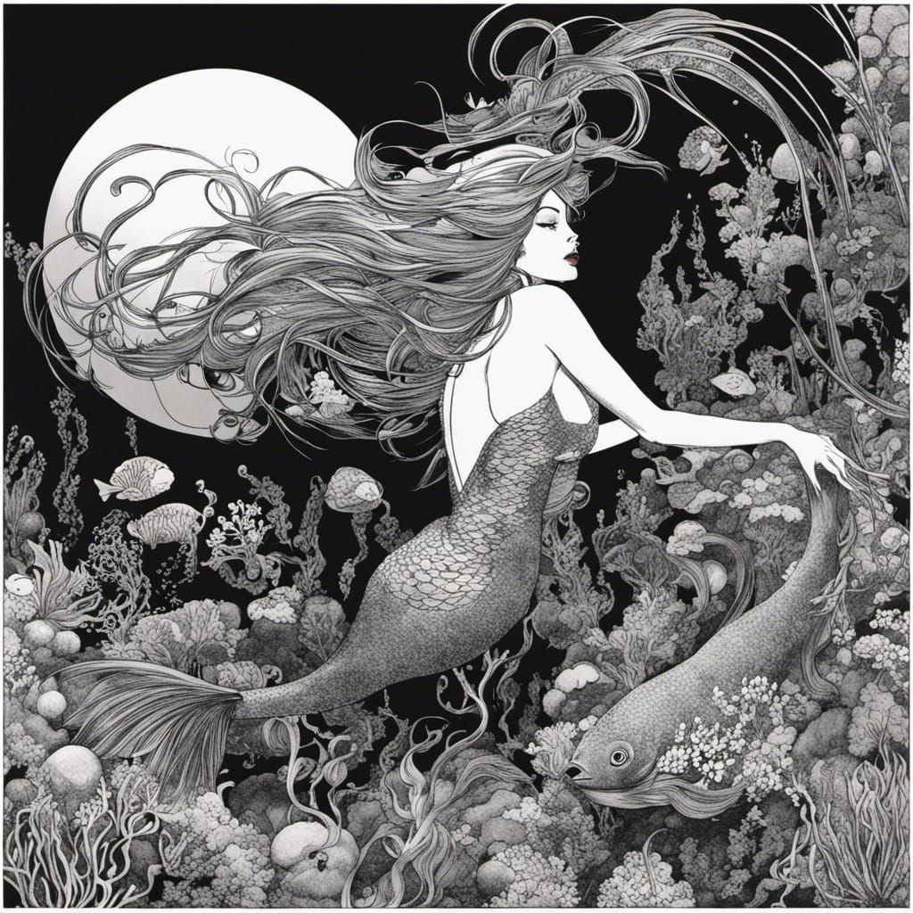 Mermaid in an Underwater Realm