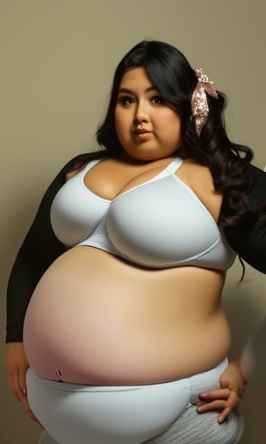 BBW Woman with Bloated Belly Digital Art