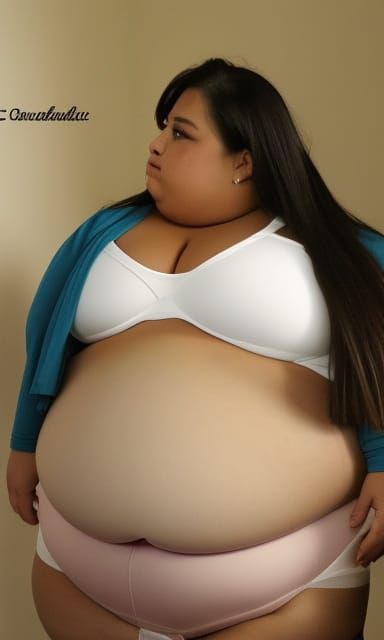 Overweight Woman with Bloated Belly
