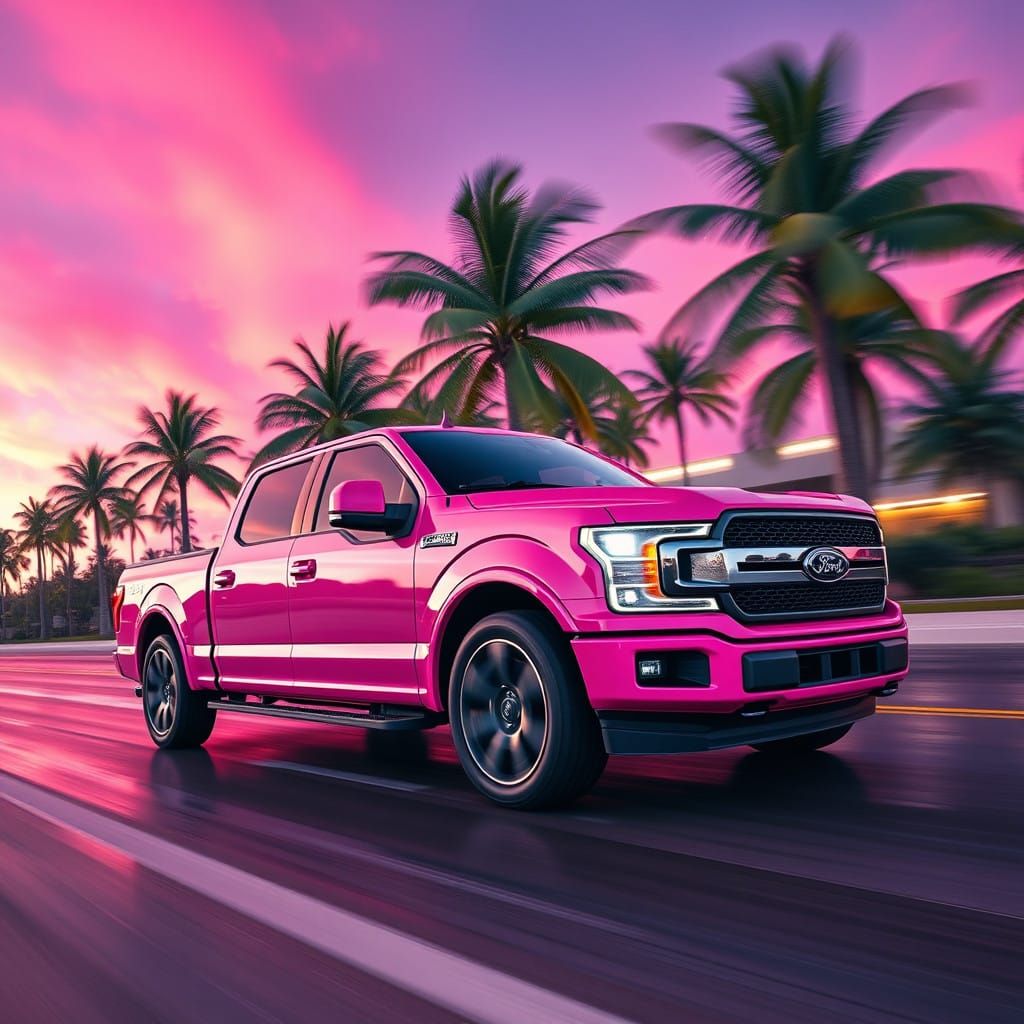 Vibrant Pink Ford F-150 Limited Speeds Down Retro-Futuristic...