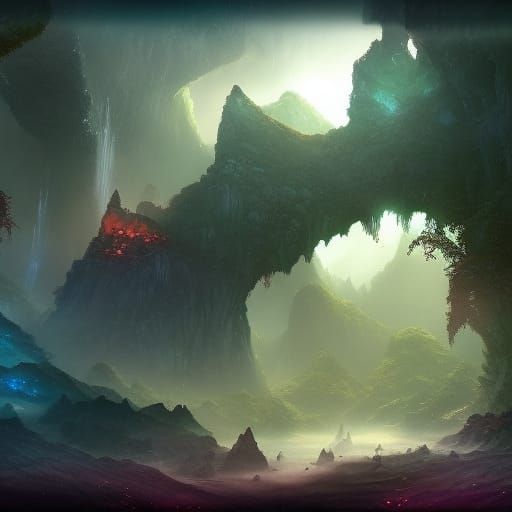 Magical Kameiwa Cave in High Fantasy Style