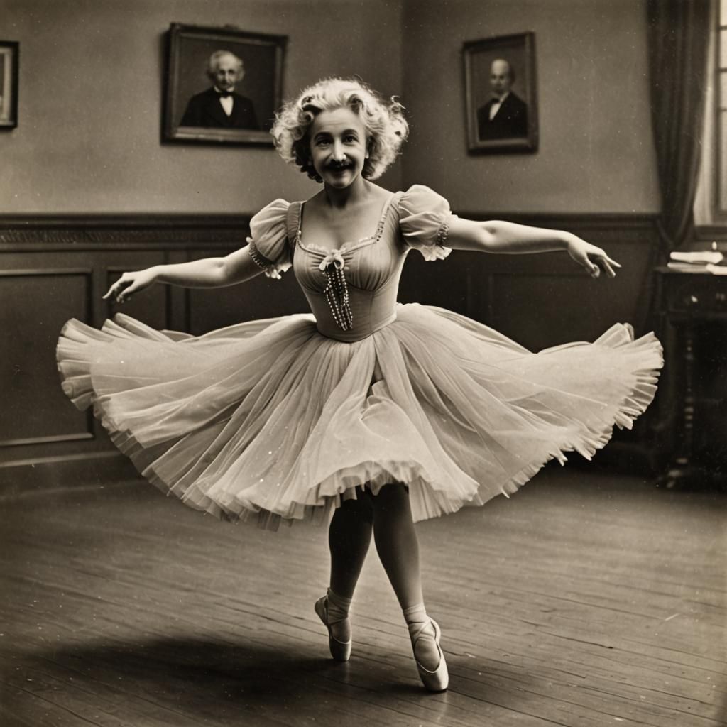 Elegant Ballerina Captured in Vintage Art Style