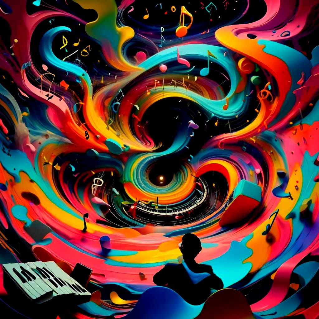 Surreal Dreamscape in Neon Hues