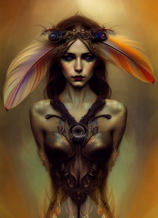 Ethereal Faerie in Iridescent Feathers