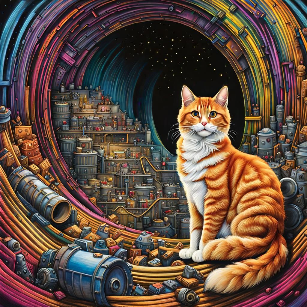 Mystical Feline Inferno in Crayola Crayon