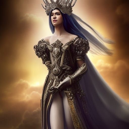 Ethereal Noblesse in a Lavish Tiara - Digital Matte Painting
