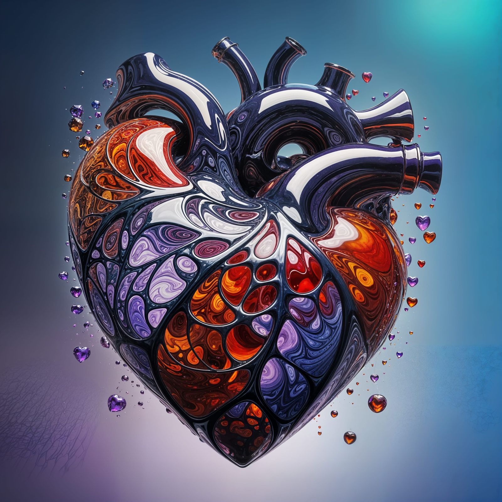 Vibrant Fractal Heart in Splendid Color