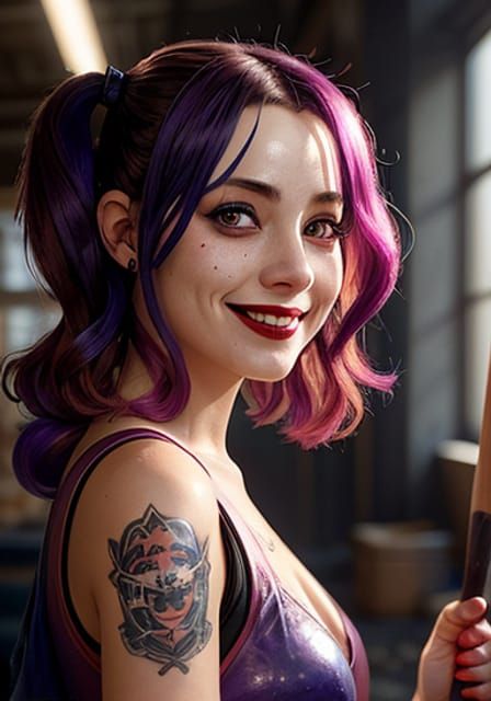 Gothic Harley Quinn in Chiaroscuro Style