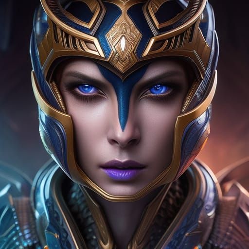 Ethereal Protoss Warrior in Hyperdetailed Sci-Fi Portrait